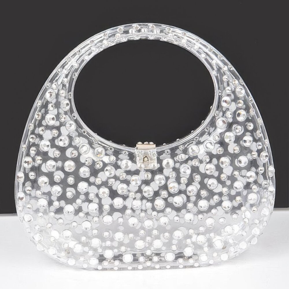Rhinestone Hot Fix Clear Acrylic Clutch